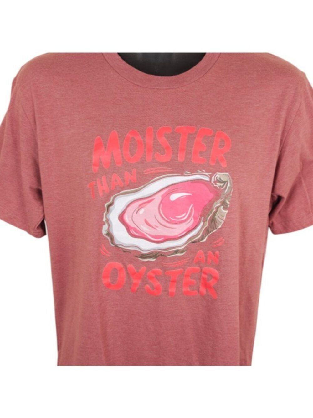 Moister Than An Oyster T Shirt Mens Size Medium Pink Funny Joke Humor
